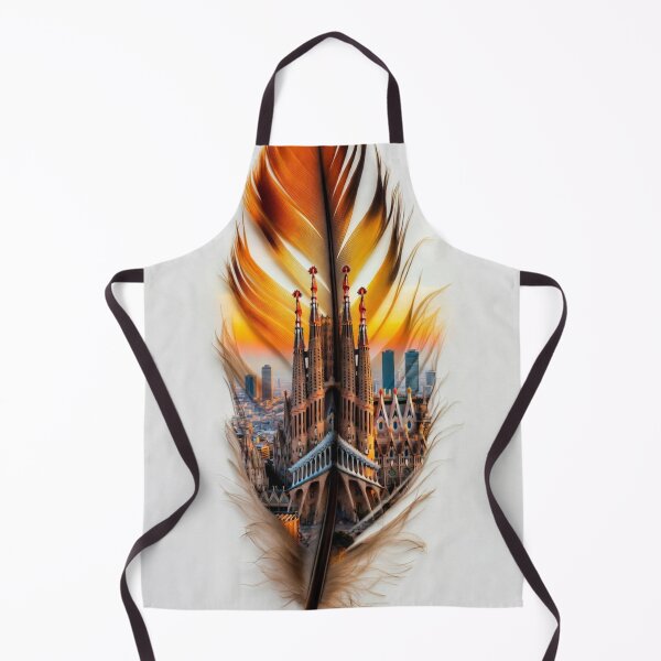 Item preview, Barcelona Feather Art | Sagrada Familia Travel Illustration designed and sold by GalleryPeak.