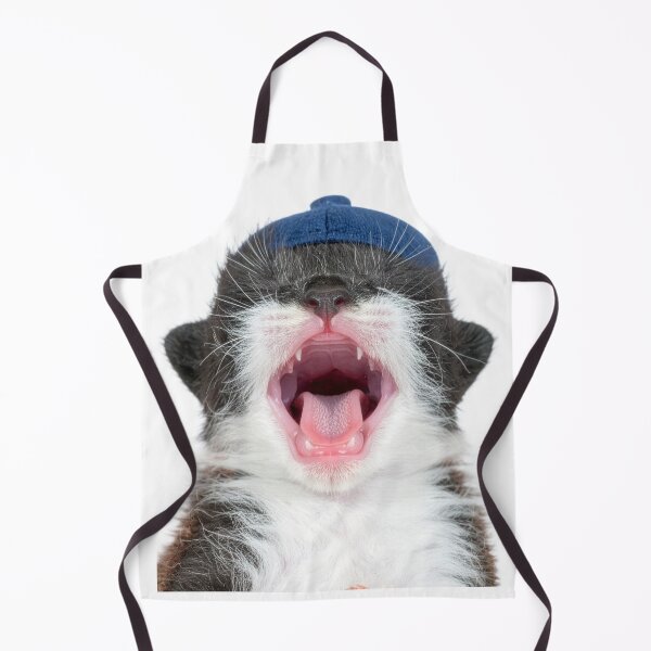 Item preview, Sleepy Morning Yawning Kitten Poster - Cozy Pajama Style Cat Graphic - Tired Monday Mood Sticker for Coffee Lovers designed and sold by WildGentlemen.