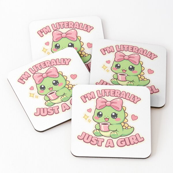 Item preview, Im Literally Just A Girl Funny Dinosaur Pink Bow Sticker⁠ designed and sold by MIROUZ2000.