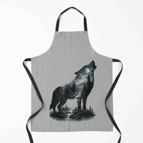 Item preview, Howling Wolf in Moonlit Forest – Wilderness Wildlife Art designed and sold by GGAUL.