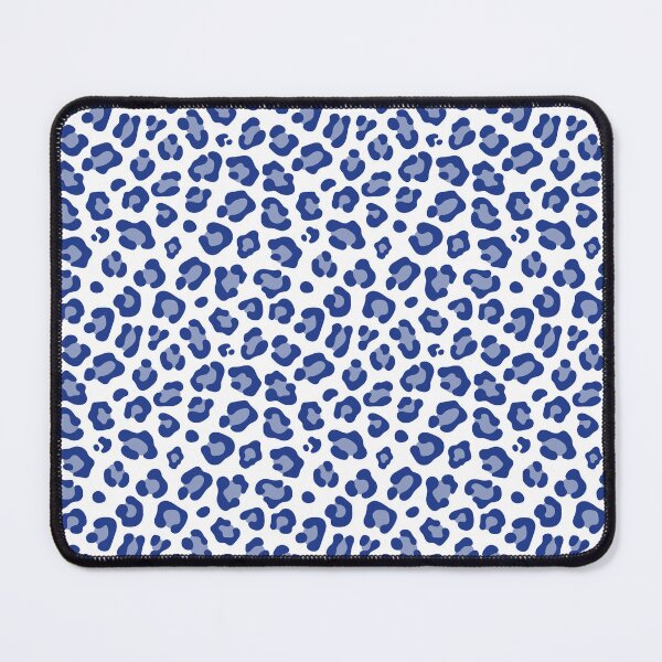 Item preview, White and Royal Blue leopard print designed and sold by pattern-archive.