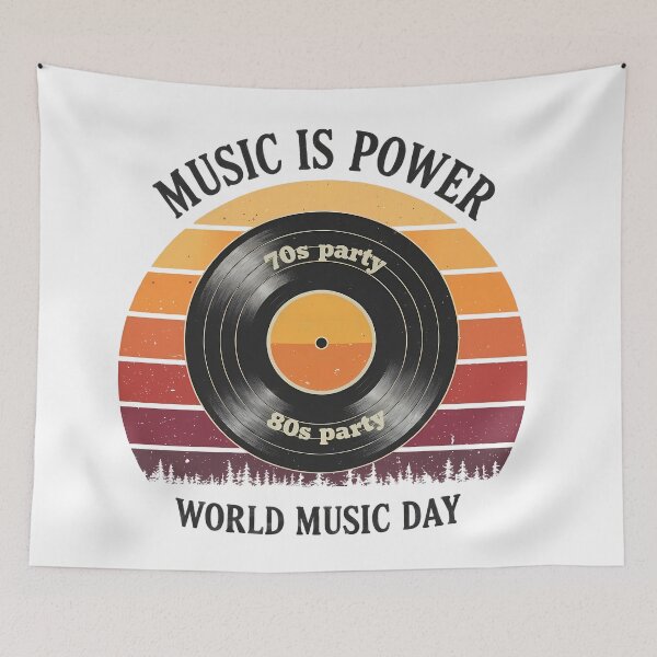 Item preview, Retro Vinyl Design - World Music Day designed and sold by Art-Arcade6.