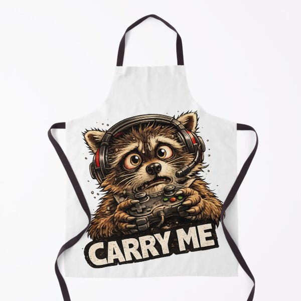 Item preview, Carry Me Funny Gamer Raccoon Meme designed and sold by DryHumorPrints.