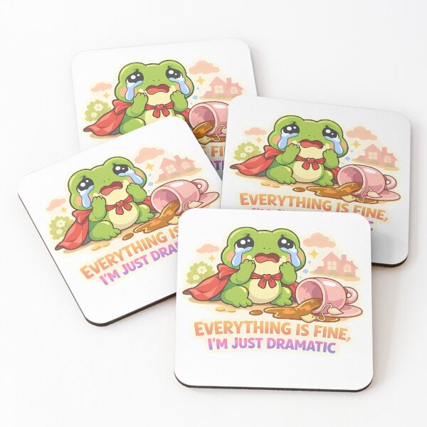 Item preview, Everything Is Fine Im Just Dramatic Funny Frog Sticker⁠ designed and sold by MIROUZ2000.