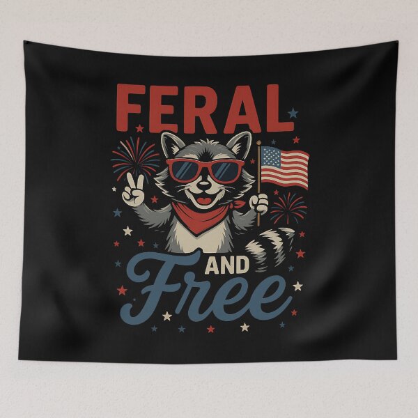 Item preview, Feral And Free Raccoon Fourth Of July Patriot designed and sold by SofenArt.
