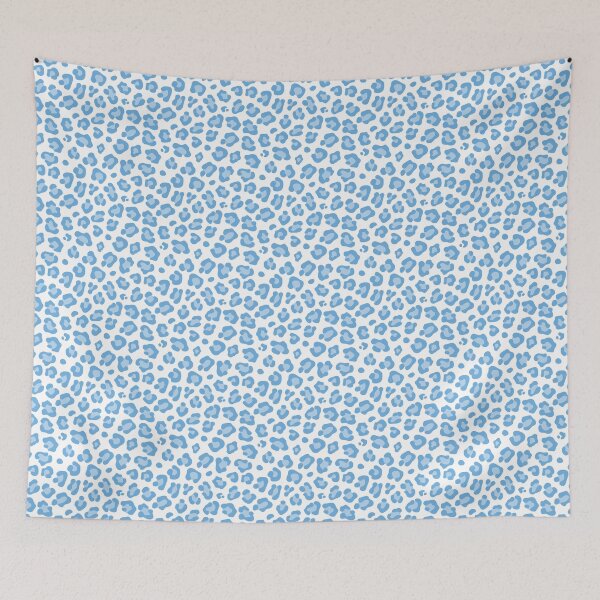 Item preview, White and Sky Blue leopard print designed and sold by pattern-archive.