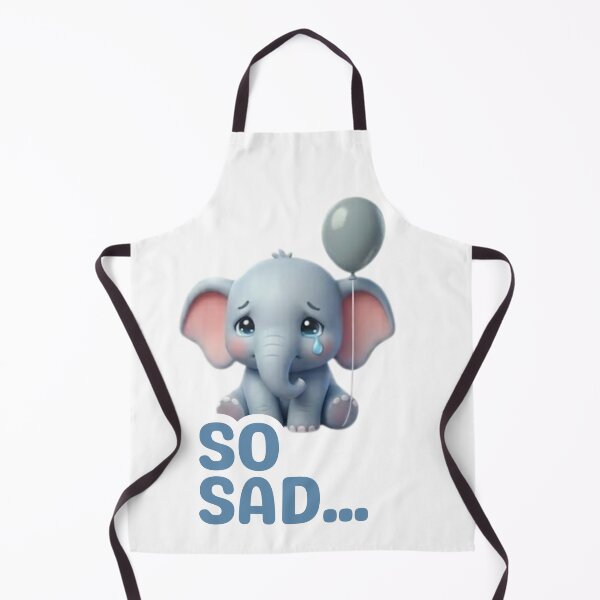 Item preview, So Sad... - Cute Emotional Elephant with Balloon Illustration designed and sold by Opie-Adn.