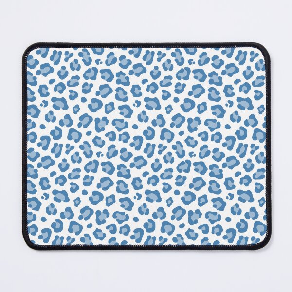 Item preview, White and Steel Blue leopard print designed and sold by pattern-archive.