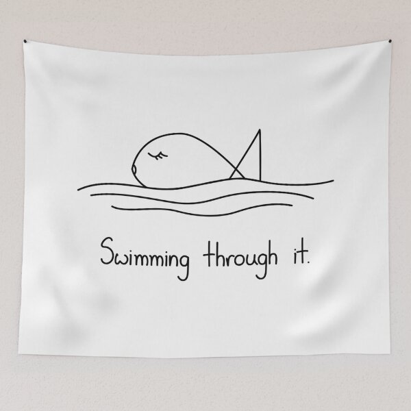 Item preview, Swimming Through It Minimalist Fish Art designed and sold by Mooi Studio.