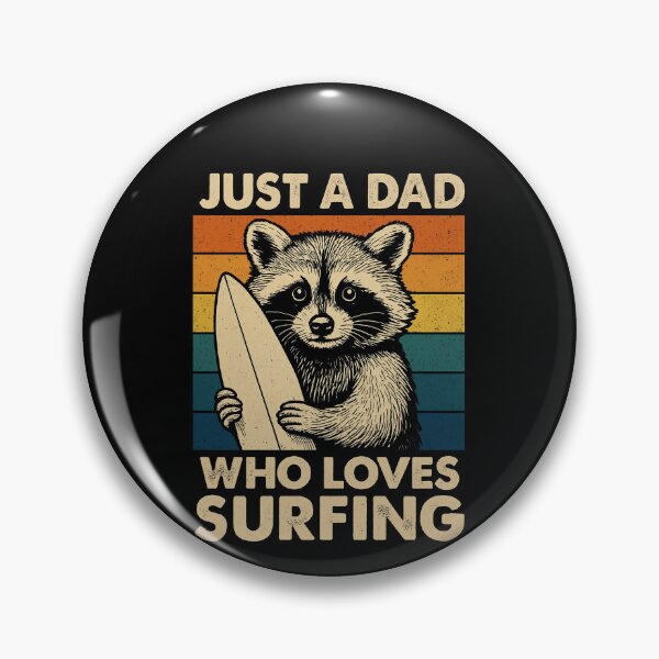 Item preview, Just A Dad Who Loves Surfing Raccoon Father Surfer designed and sold by SofenArt.
