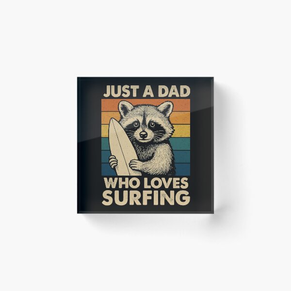 Item preview, Just A Dad Who Loves Surfing Raccoon Father Surfer designed and sold by SofenArt.