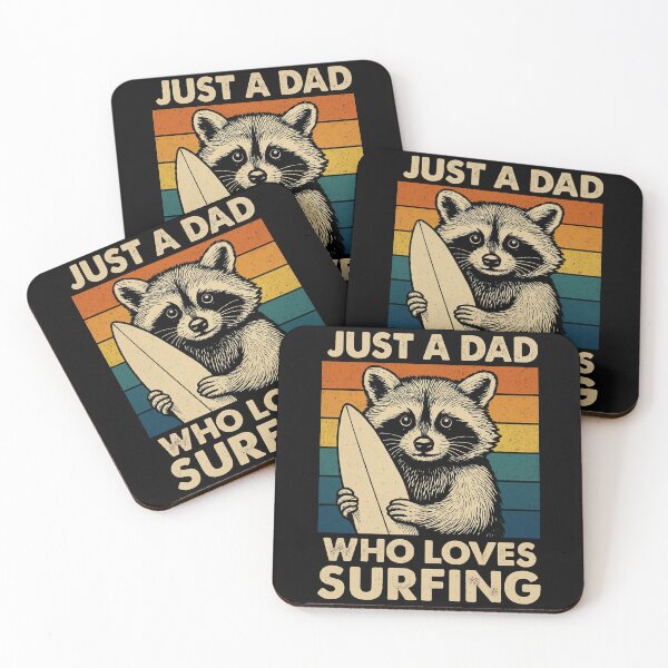 Item preview, Just A Dad Who Loves Surfing Raccoon Father Surfer designed and sold by SofenArt.
