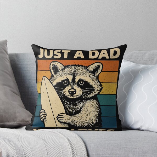 Item preview, Just A Dad Who Loves Surfing Raccoon Father Surfer designed and sold by SofenArt.