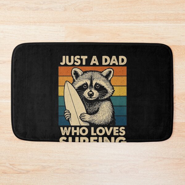 Item preview, Just A Dad Who Loves Surfing Raccoon Father Surfer designed and sold by SofenArt.