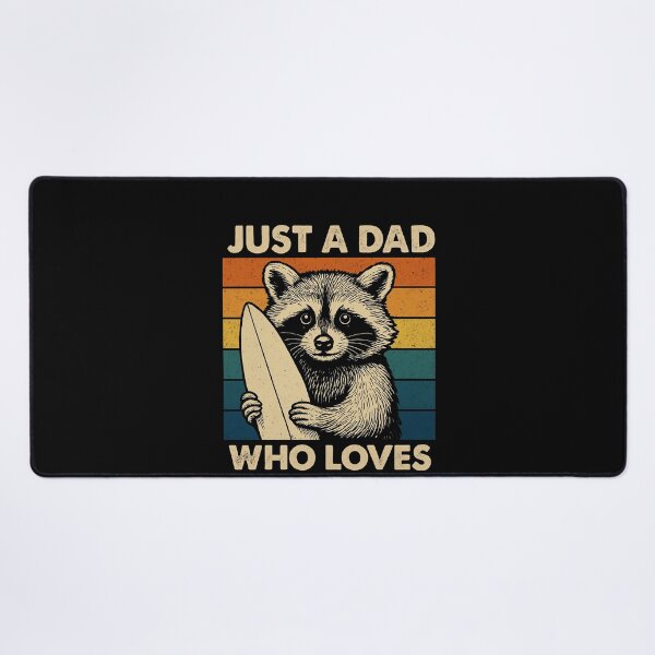 Item preview, Just A Dad Who Loves Surfing Raccoon Father Surfer designed and sold by SofenArt.