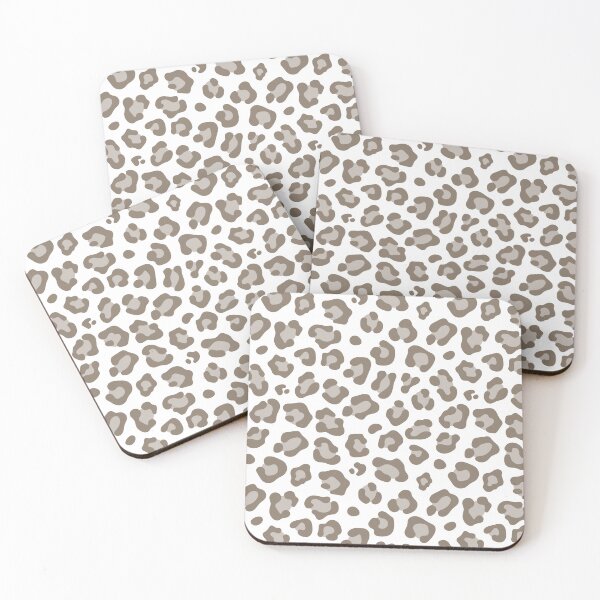 Item preview, White and Taupe leopard print designed and sold by pattern-archive.