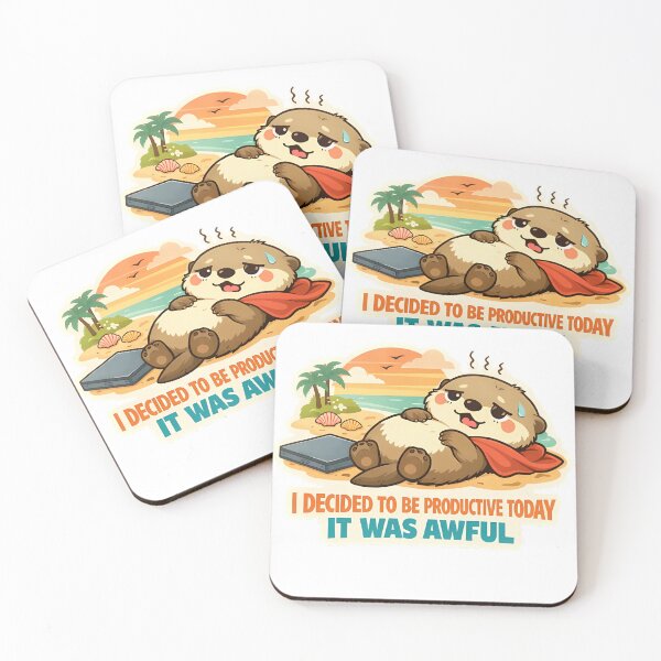 Item preview, I Decided To Be Productive Today It Was Awful Otter Sticker⁠ designed and sold by MIROUZ2000.
