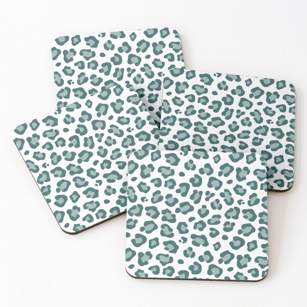Item preview, White And Teal Leopard Print designed and sold by pattern-archive.
