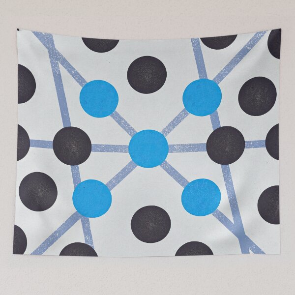 Item preview, Abstract Connected Network - Minimalist Geometric Blue and Black Constellation designed and sold by angelisart.