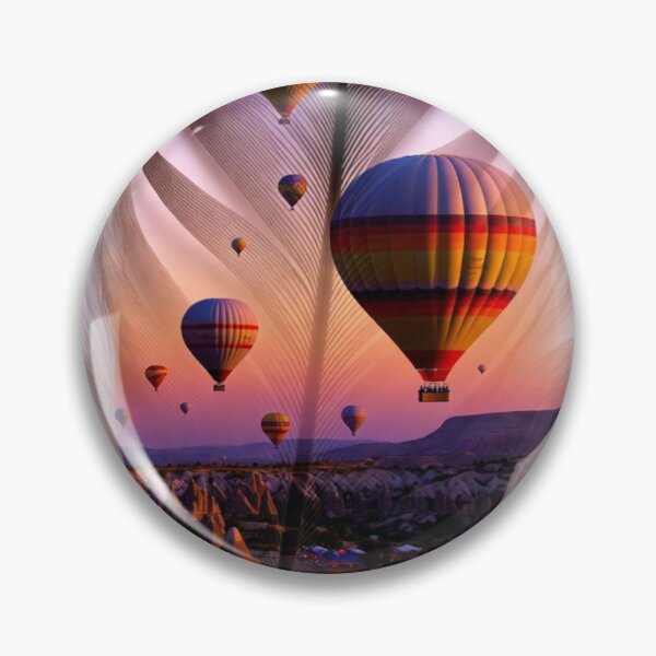 Item preview, Cappadocia Feather Art | Hot Air Balloon Travel Illustration designed and sold by GalleryPeak.
