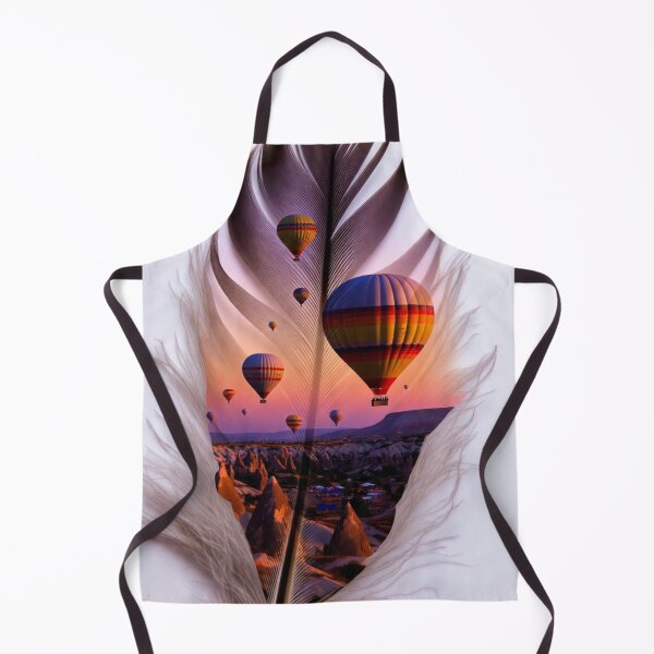 Item preview, Cappadocia Feather Art | Hot Air Balloon Travel Illustration designed and sold by GalleryPeak.
