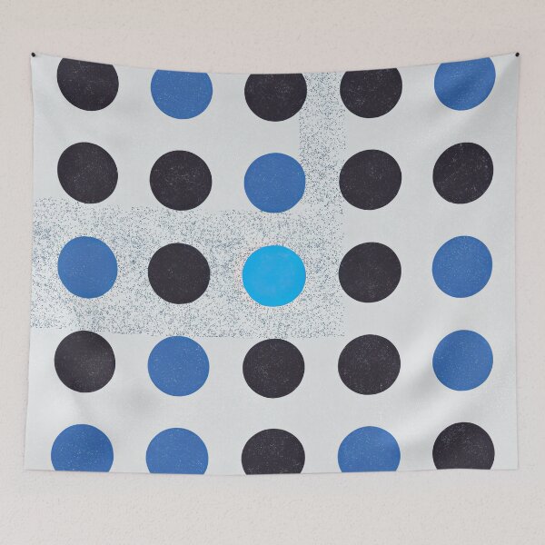Item preview, Abstract Connected Network - Minimalist Geometric Blue and Black Constellation No2 designed and sold by angelisart.