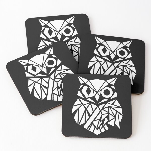 Item preview, Geometric Owl White Low Poly Geometric Wildlife Graphic Vintry Off designed and sold by VintryOff.