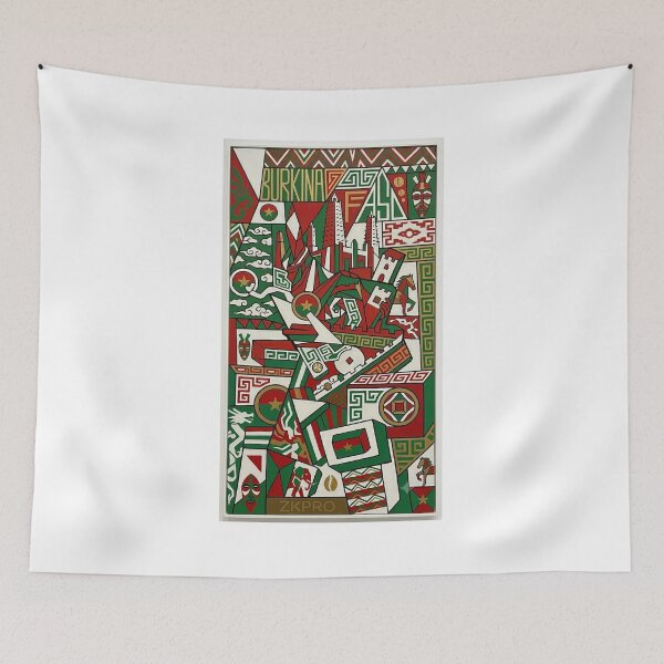 Item preview, **Title:** > Burkina Faso Cubist Art Poster – African Art Wall Decoration – ZK PRO designed and sold by zalakopro.