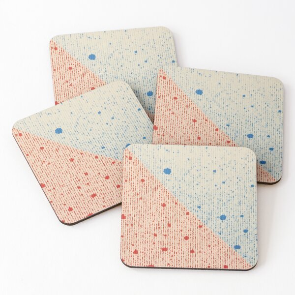 Item preview, Abstract Diagonal Divide - Red and Blue Ink Splatter Pattern designed and sold by angelisart.