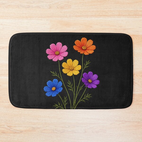Item preview, Rainbow Cosmos Flowers Embroidery designed and sold by ColorSplash123.