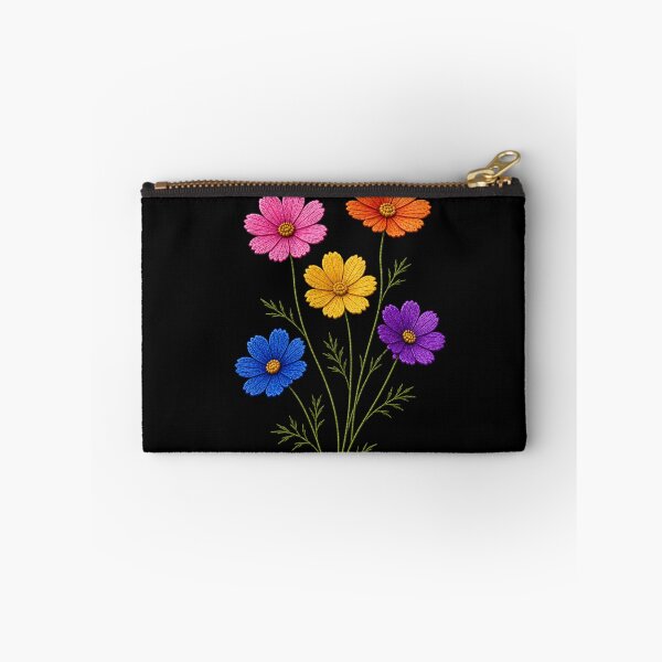 Item preview, Rainbow Cosmos Flowers Embroidery designed and sold by ColorSplash123.