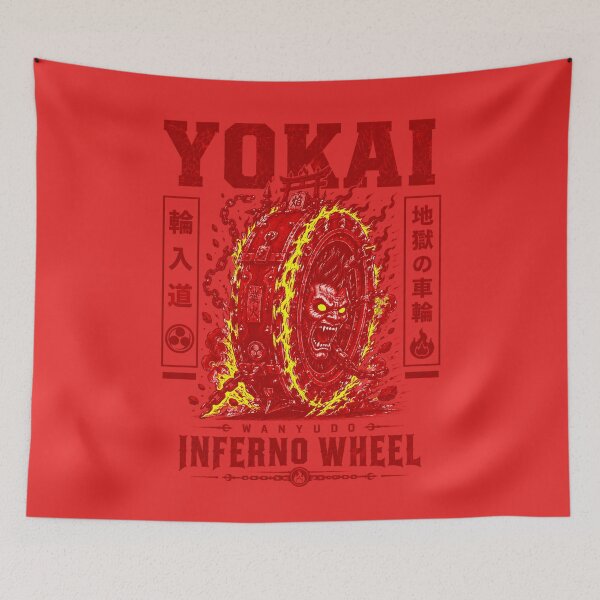 Item preview, Futuristic Wanyūdō Inferno Wheel Cyber Yokai designed and sold by CoolCrazyQuirky.
