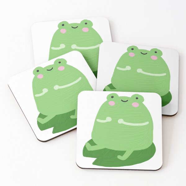 Item preview, Cute green smiling frog with blush sitting design designed and sold by boredbiotic.