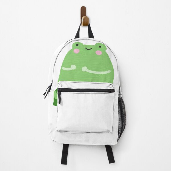 Item preview, Cute green smiling frog with blush sitting design designed and sold by boredbiotic.