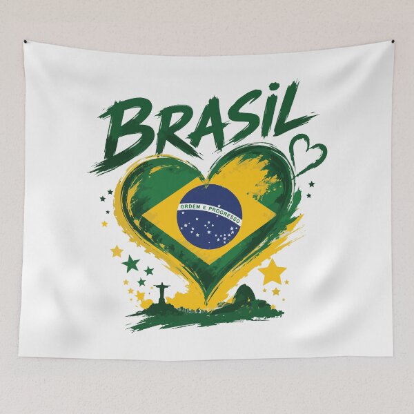Item preview, Brazil Flag T-Shirt  designed and sold by Artimax-Studio.