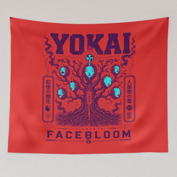 Item preview, Futuristic Jinmenju FaceBloom Cyber Yokai designed and sold by CoolCrazyQuirky.