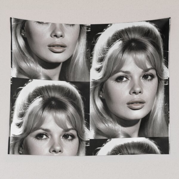 Item preview, Character - Portrait Black and White Lashes Long Gaze Intense Elegant designed and sold by Beat-It.