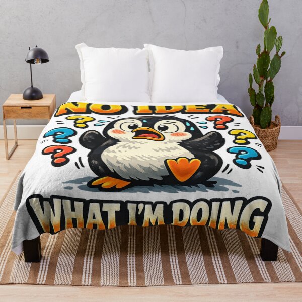 Item preview, No Idea What I'm Doing – Confused Funny Penguin Humor Art | Relatable Life Gift designed and sold by irfanshikh.