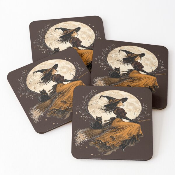 Item preview, Witchcore Moon Black Cat Halloween Tee designed and sold by POD DYNASTY.