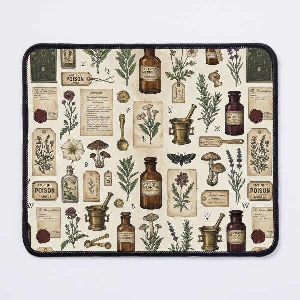 Item preview, Victorian Apothecary & Herbarium Archive – Dark Academia Pattern designed and sold by OpenDreamArts.