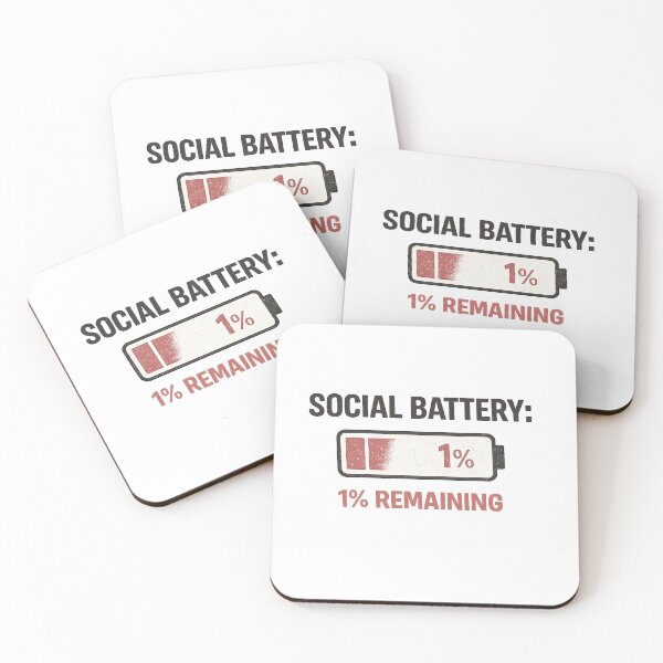 Item preview, Social Battery: 1% Remaining – Funny Introvert  typography T-Shirt Design designed and sold by rigelcreation.