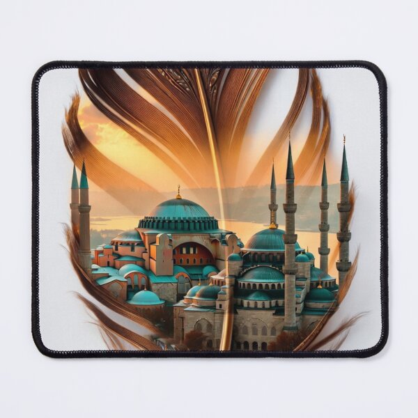Item preview, Istanbul Feather Art | Hagia Sophia & Blue Mosque Travel Illustration designed and sold by GalleryPeak.