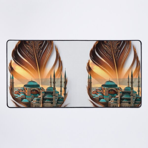 Item preview, Istanbul Feather Art | Hagia Sophia & Blue Mosque Travel Illustration designed and sold by GalleryPeak.