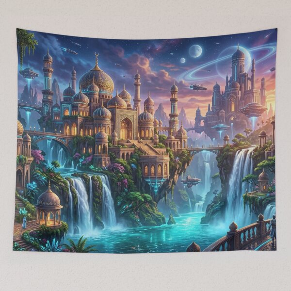 Item preview, Sky city above waterfalls designed and sold by Sigtrix.