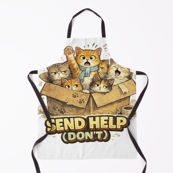 Item preview, Send Help Don't – Funny Cats in Box Chaos Humor Art | Cat Lover Gift designed and sold by irfanshikh.
