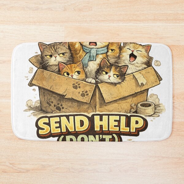 Item preview, Send Help Don't – Funny Cats in Box Chaos Humor Art | Cat Lover Gift designed and sold by irfanshikh.