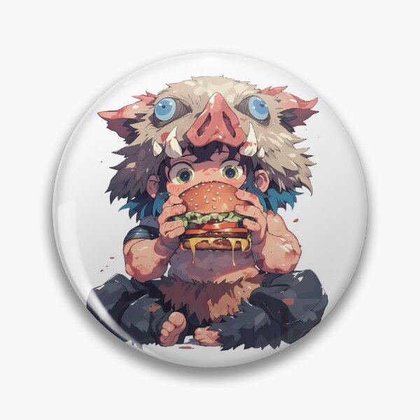 Item preview, Inosuke Hashibira Demon Slayer Chibi Burger Surprise designed and sold by earlobejerk.