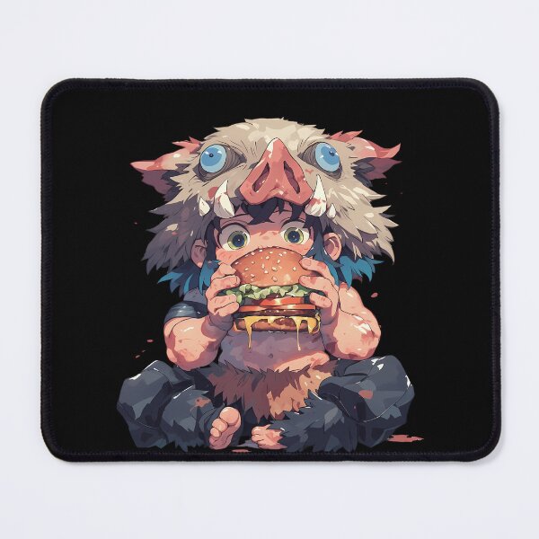 Item preview, Inosuke Hashibira Demon Slayer Chibi Burger Surprise designed and sold by earlobejerk.