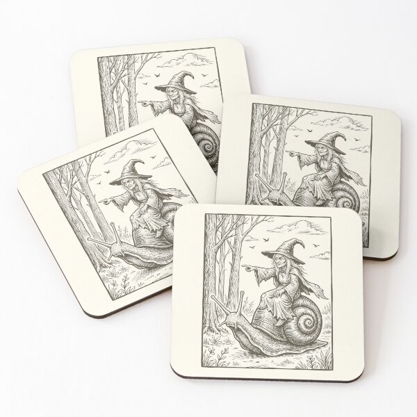 Item preview, Medieval Witch Snail Rider Retro Renaissance Fantasy  designed and sold by Y-Vibes.