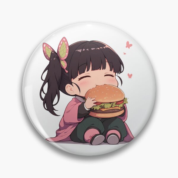Item preview, Kanao Tsuyuri Demon Slayer Chibi Burger Butterfly Charm designed and sold by earlobejerk.